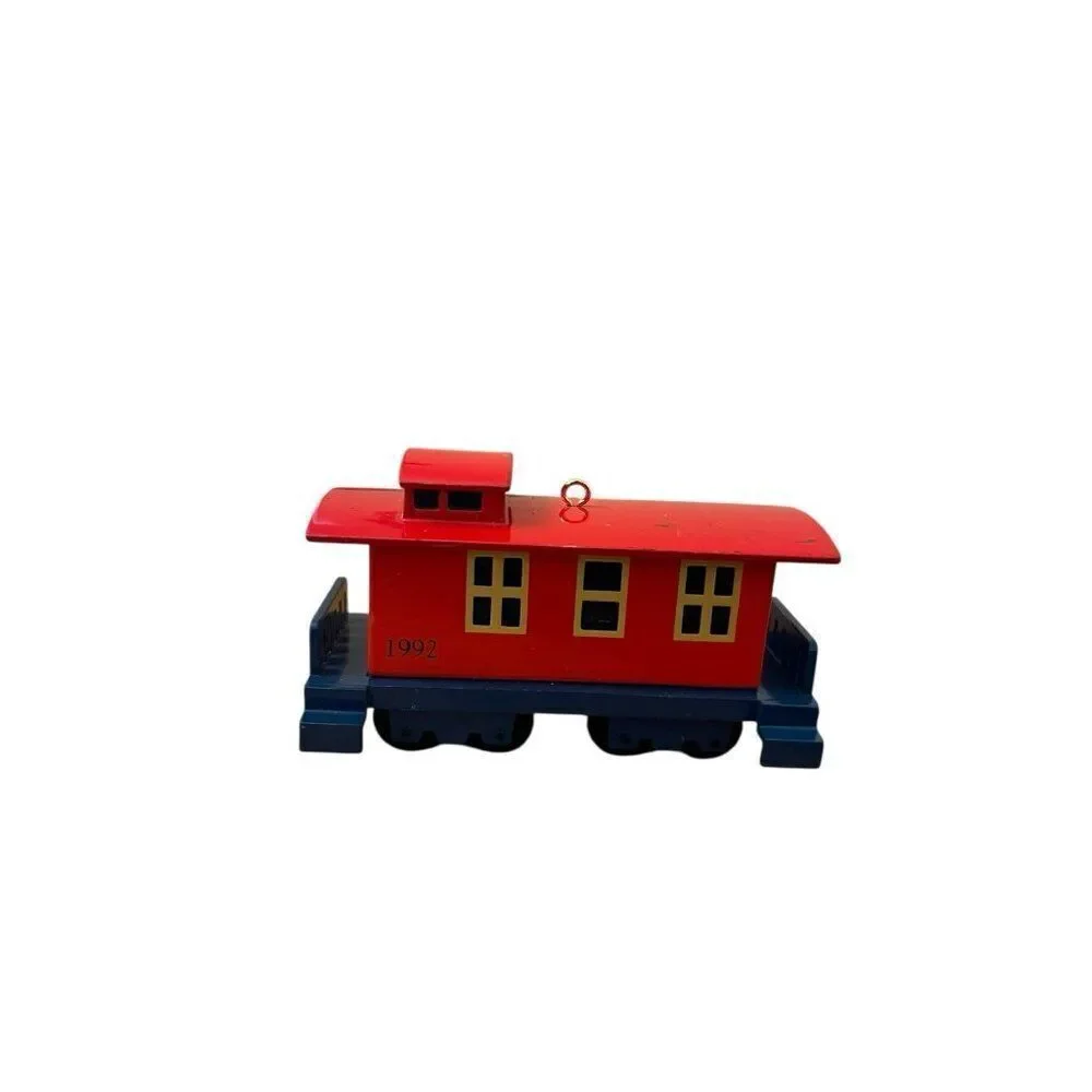 1989 Tin Locomotive 1995 Candy Train Car 1992 Metal Caboose Hallark Ornaments